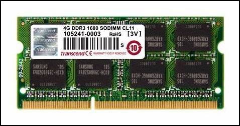 4. RAM DDR3 2x4GB Transcend 1600Mhz